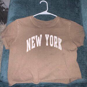 Cropped short sleeve (brown)